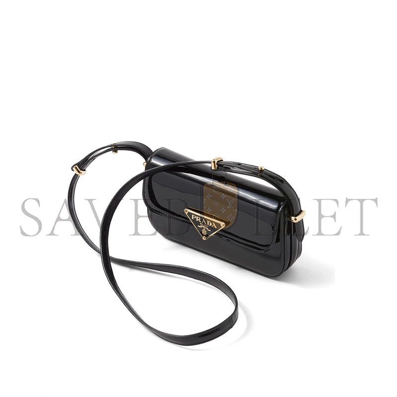 PRADA LOGO-PLAQUE LEATHER SHOULDER BAG 1BD339 (20.5*10.5*4cm) 